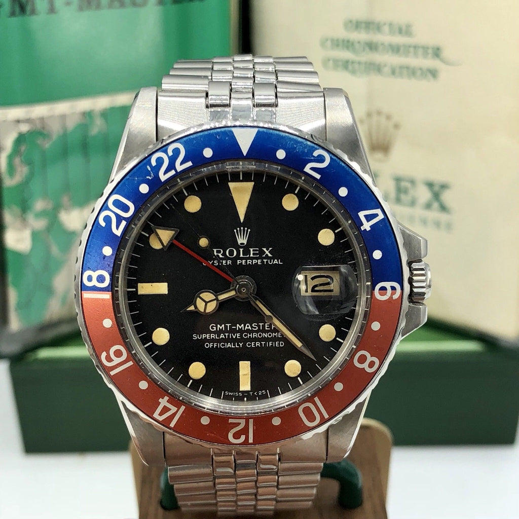Vintage Rolex GMT Master 1675 Long E Mk1 Dial Full Set Punch Papers Box 1968