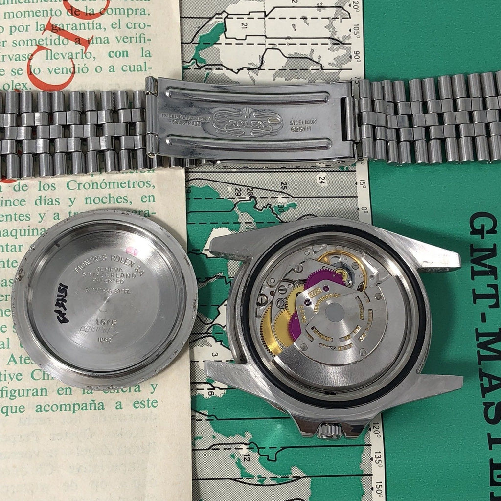 Vintage Rolex GMT Master 1675 Long E Mk1 Dial Full Set Punch Papers Box 1968