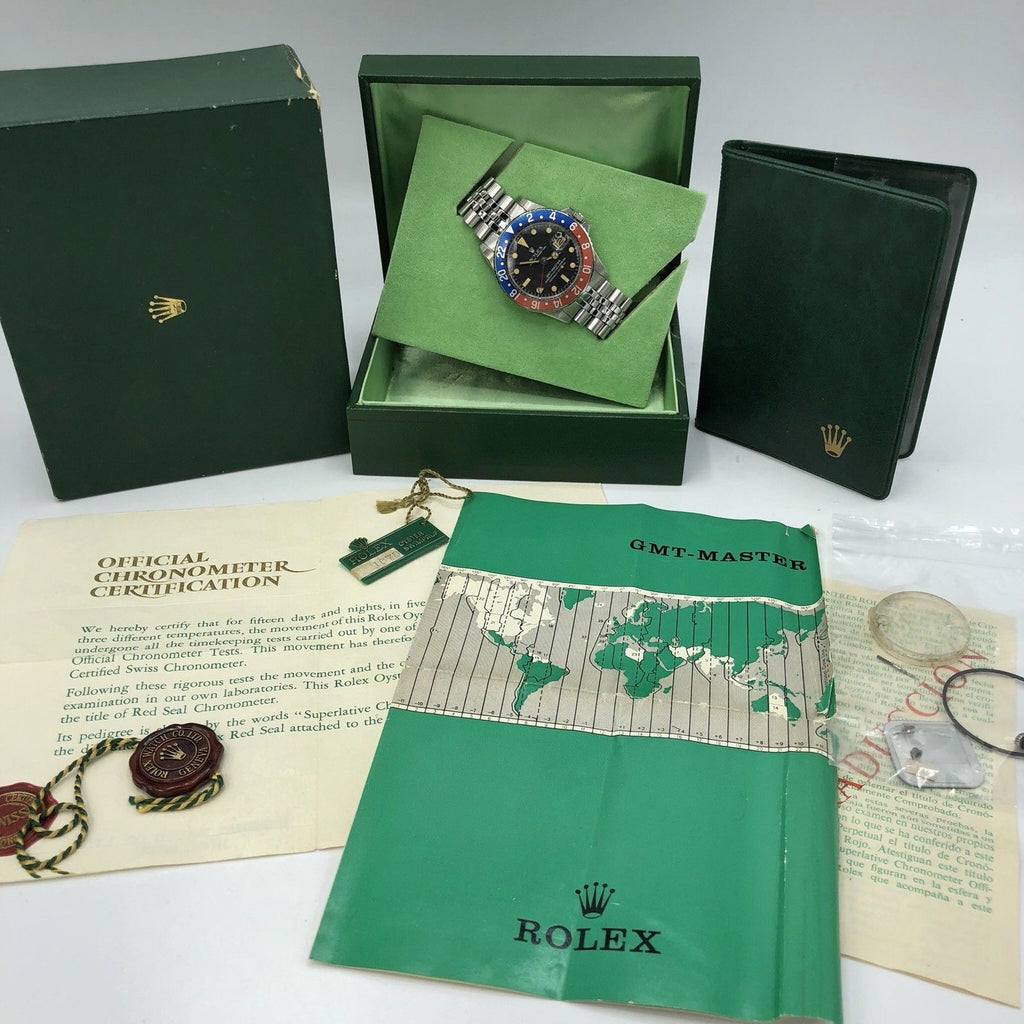 Vintage Rolex GMT Master 1675 Long E Mk1 Dial Full Set Punch Papers Box 1968