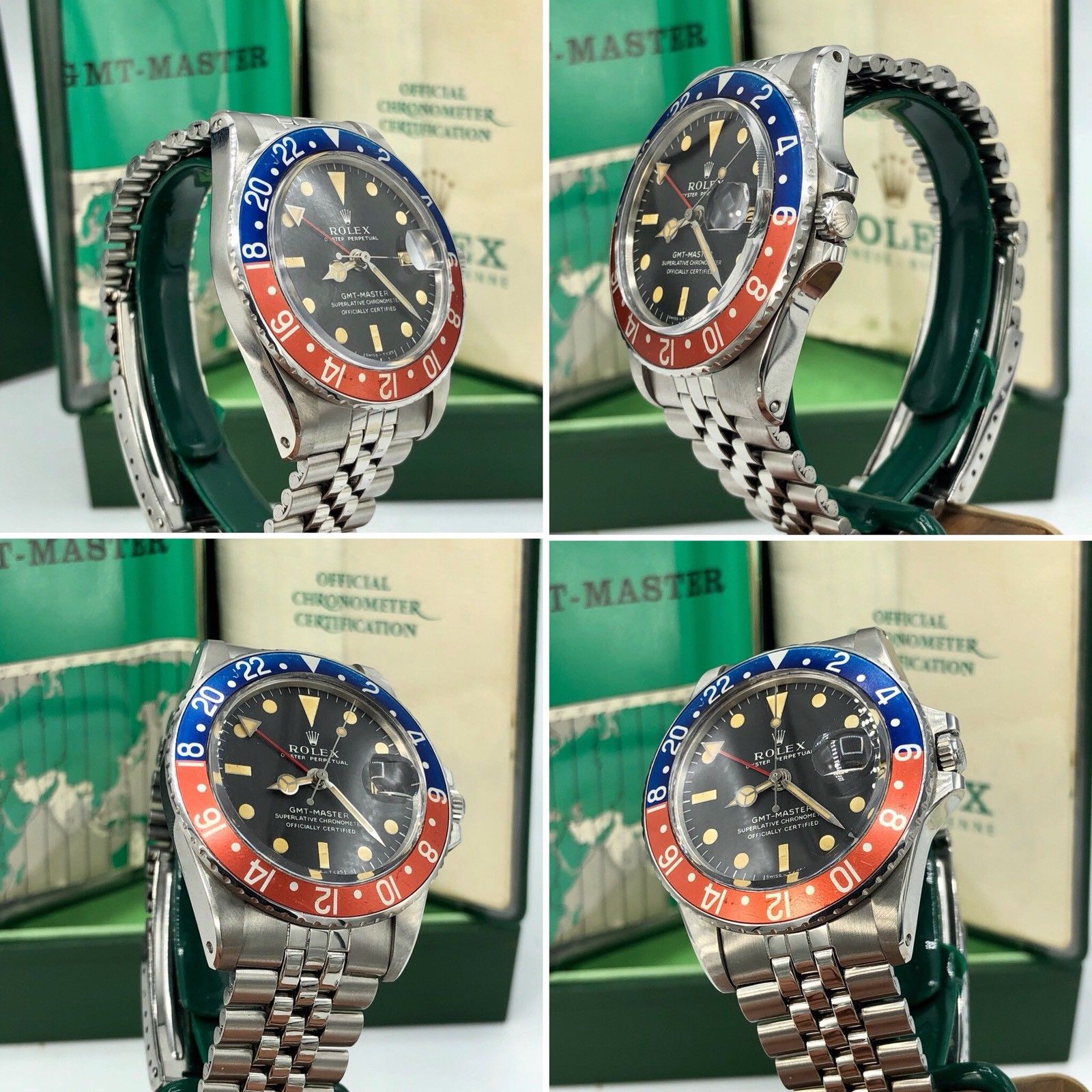Vintage Rolex GMT Master 1675 Long E Mk1 Dial Full Set Punch Papers Box 1968