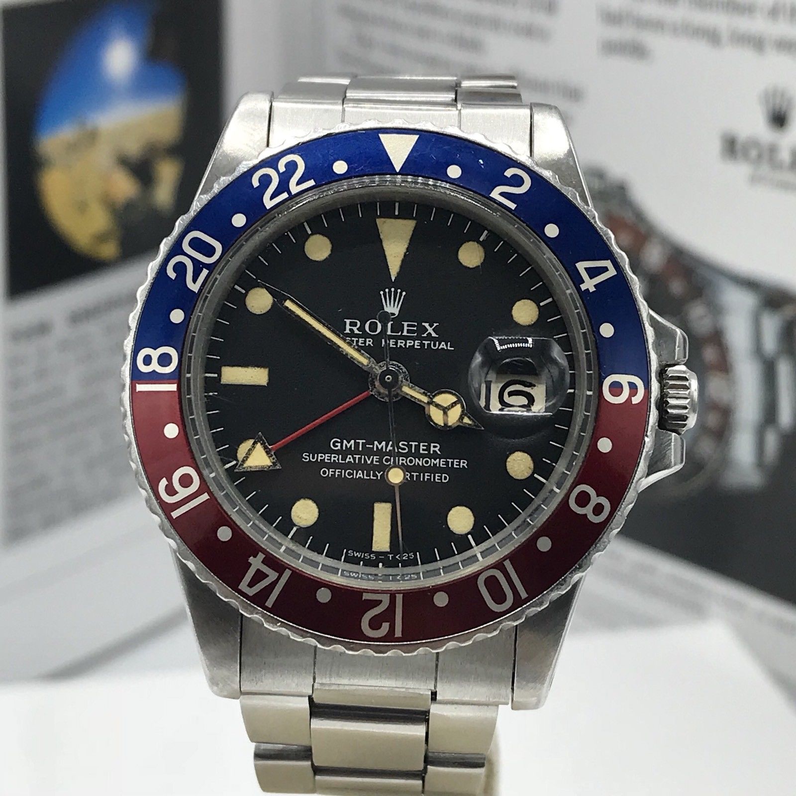 Vintage Rolex GMT Master 1675 Mk1 Long E 1972 Best Example pepsi