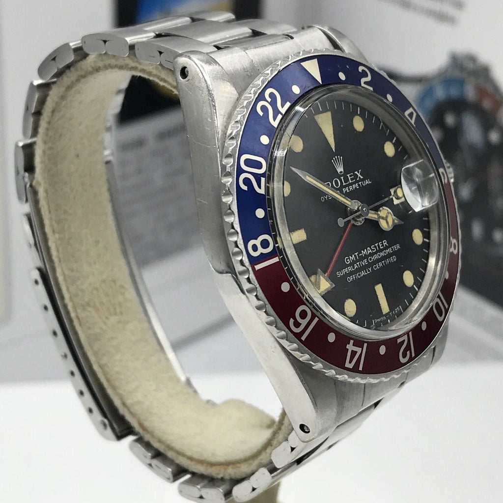Vintage Rolex GMT Master 1675 Mk1 Long E 1972 Best Example pepsi