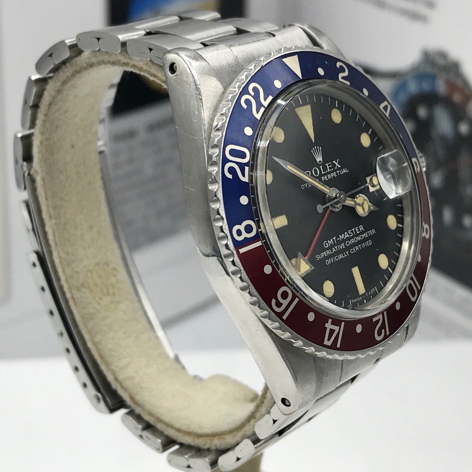 Vintage Rolex GMT Master 1675 Mk1 Long E 1972 Best Example pepsi