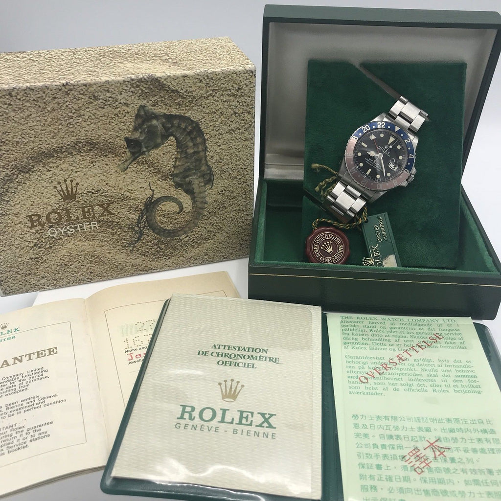 Vintage Rolex GMT Master 1675 Mk1 Long E & Full Set Double Punch Papers 1972