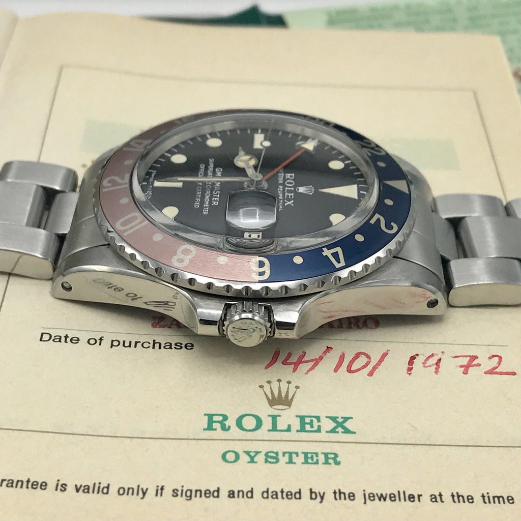 Vintage Rolex GMT Master 1675 Mk1 Long E & Full Set Double Punch Papers 1972