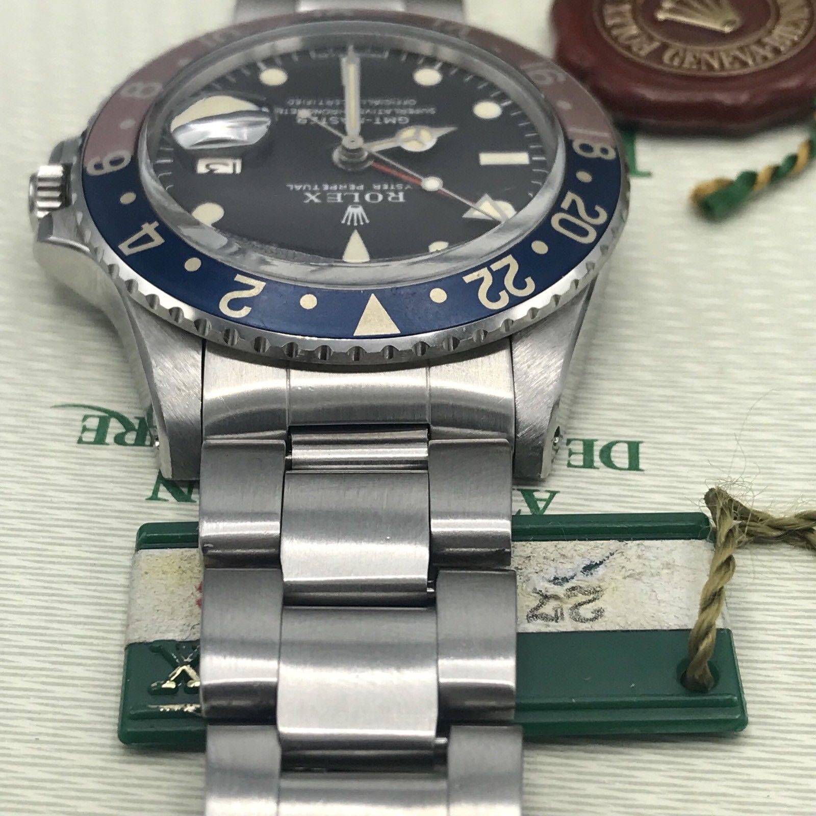 Vintage Rolex GMT Master 1675 Mk1 Long E & Full Set Double Punch Papers 1972