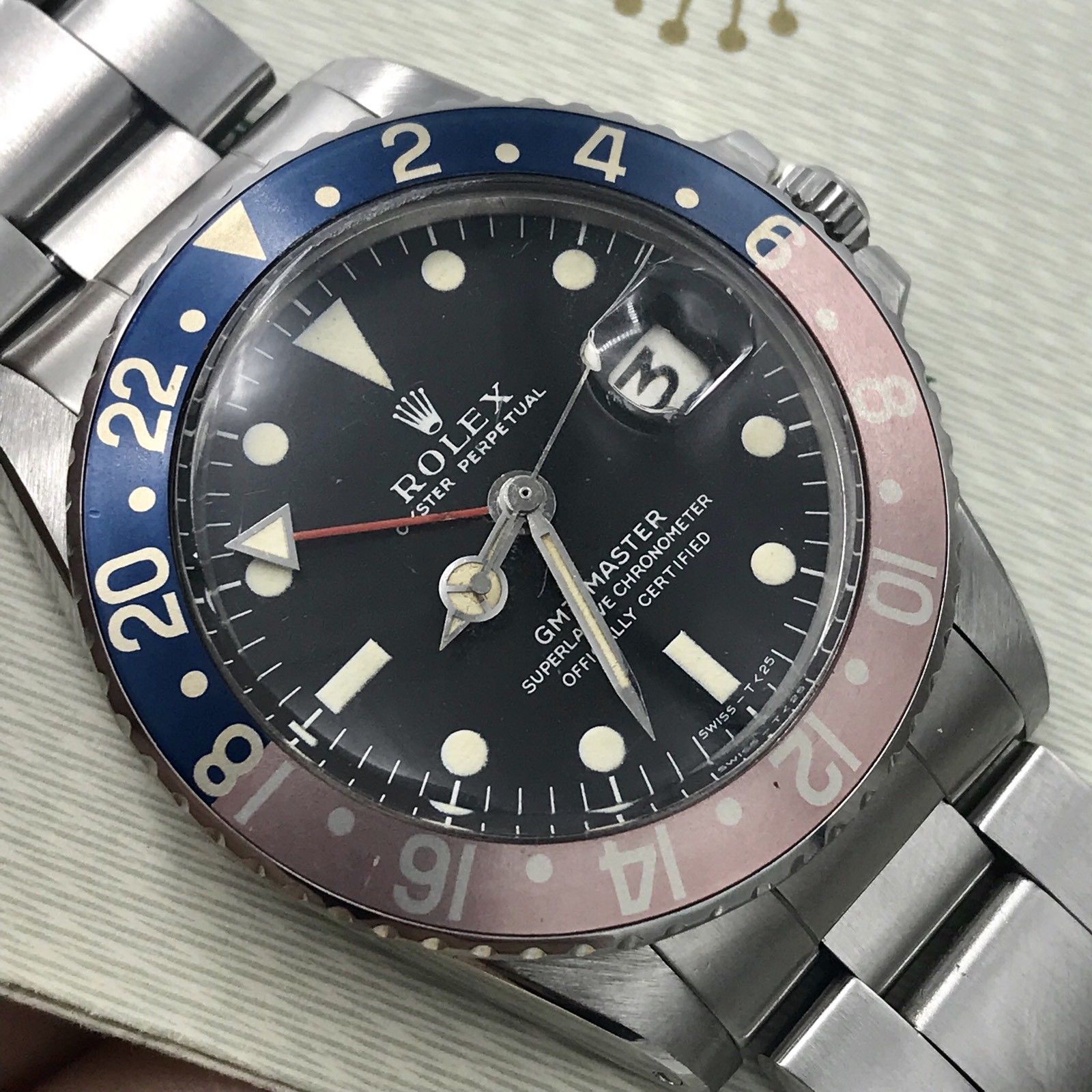 Vintage Rolex GMT Master 1675 Mk1 Long E & Full Set Double Punch Papers 1972