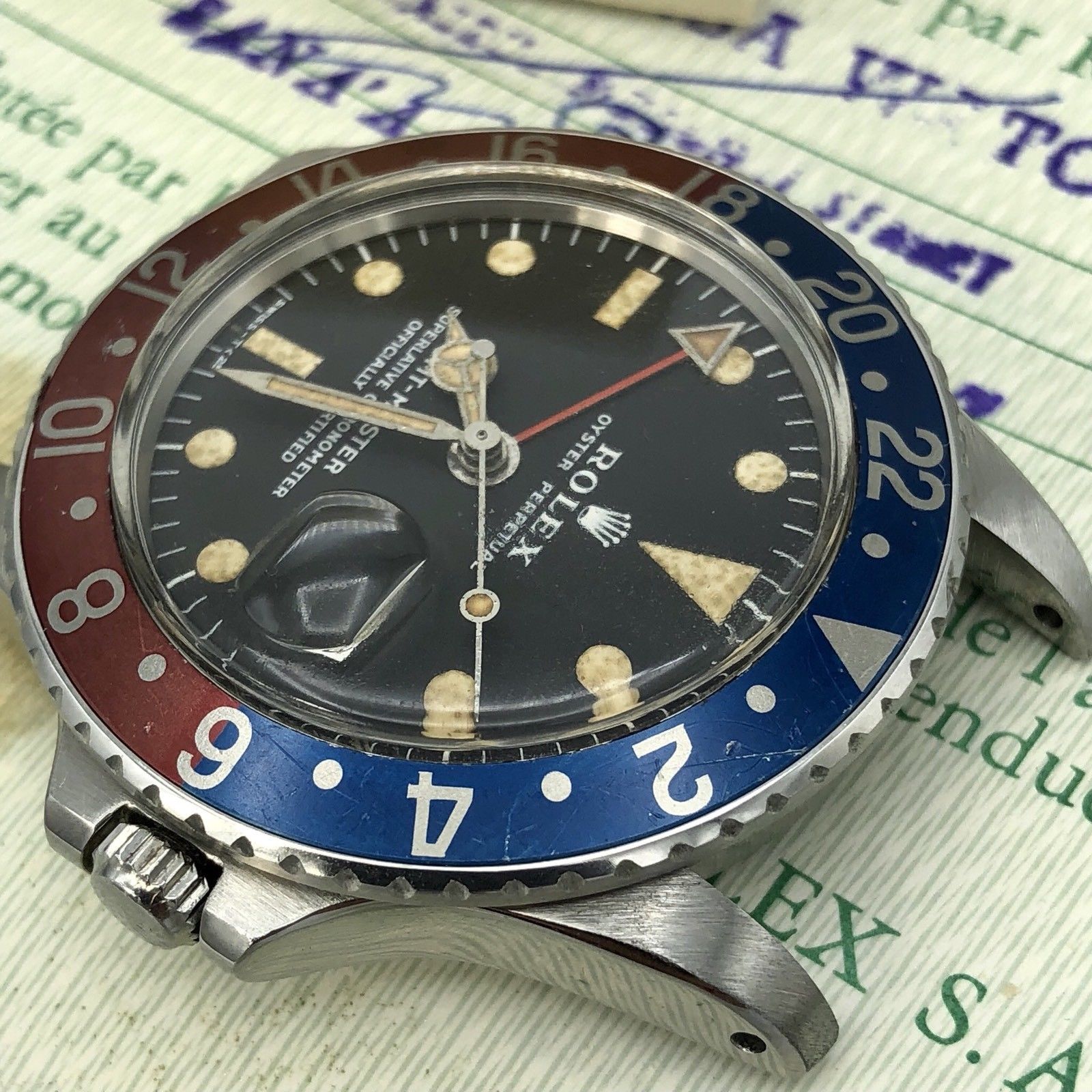1973 Vintage Rolex GMT Master 1675 Mk2 Dial Full Set Punch Papers Box