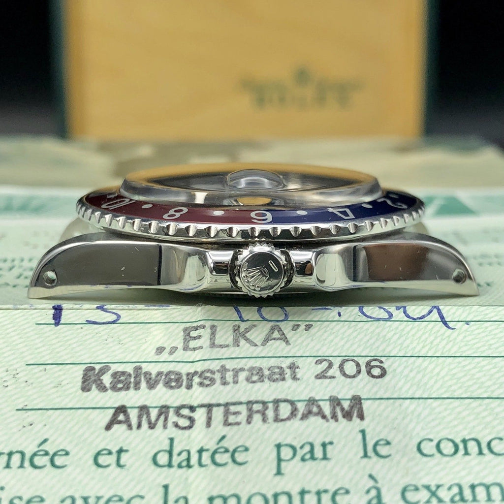 Vintage Rolex GMT Master 16750 Glossy Patina Dial Full Set Punch Papers Box 1984
