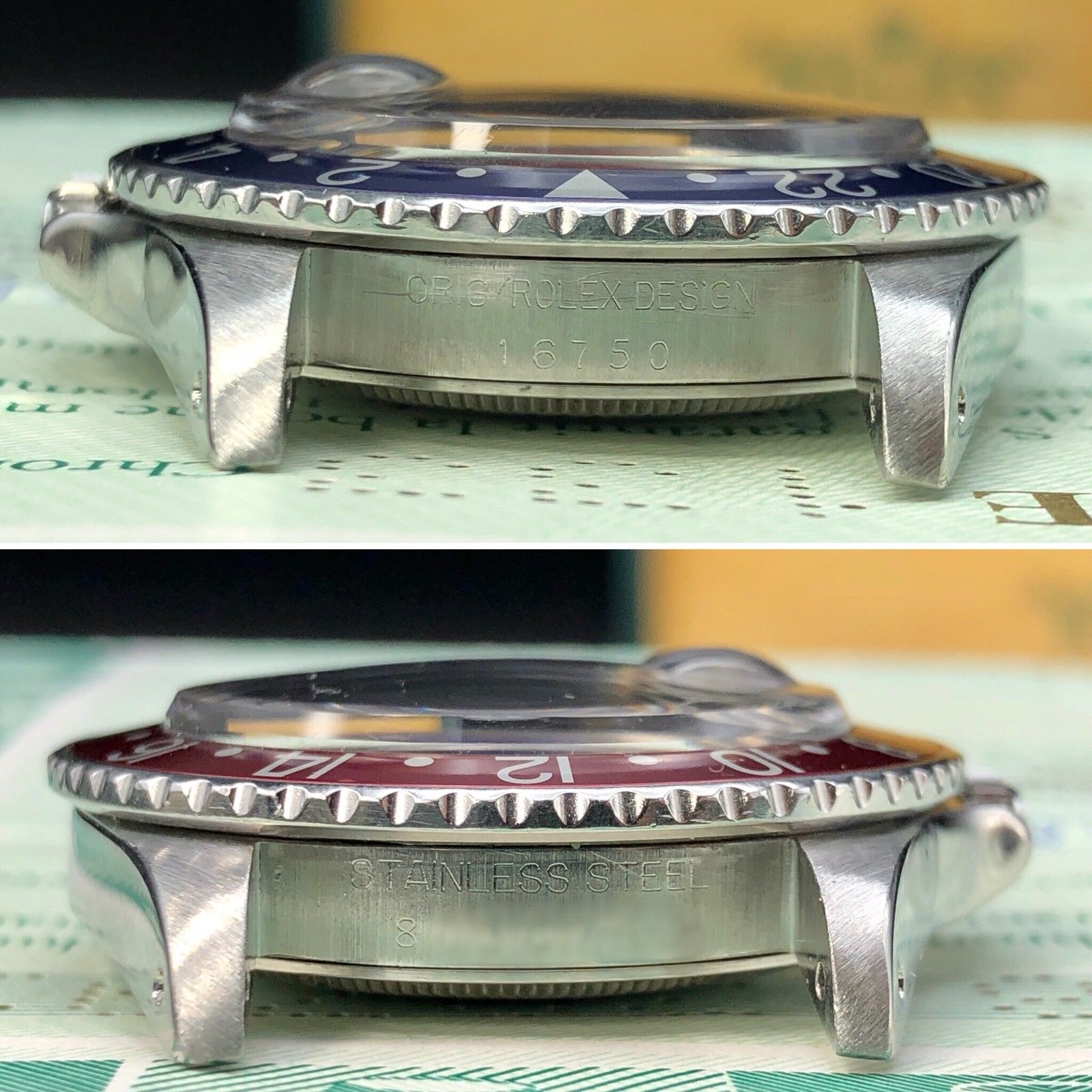 Vintage Rolex GMT Master 16750 Glossy Patina Dial Full Set Punch Papers Box 1984