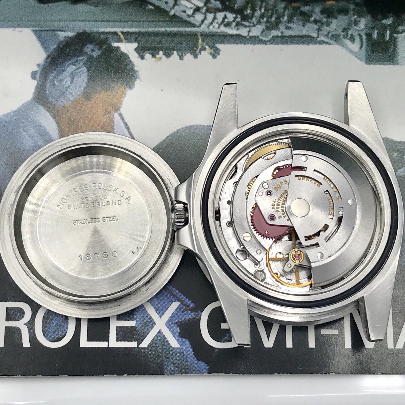 Vintage Rolex GMT Master 16750 Original Dial & Hands Full Set 1984 Faded Papers