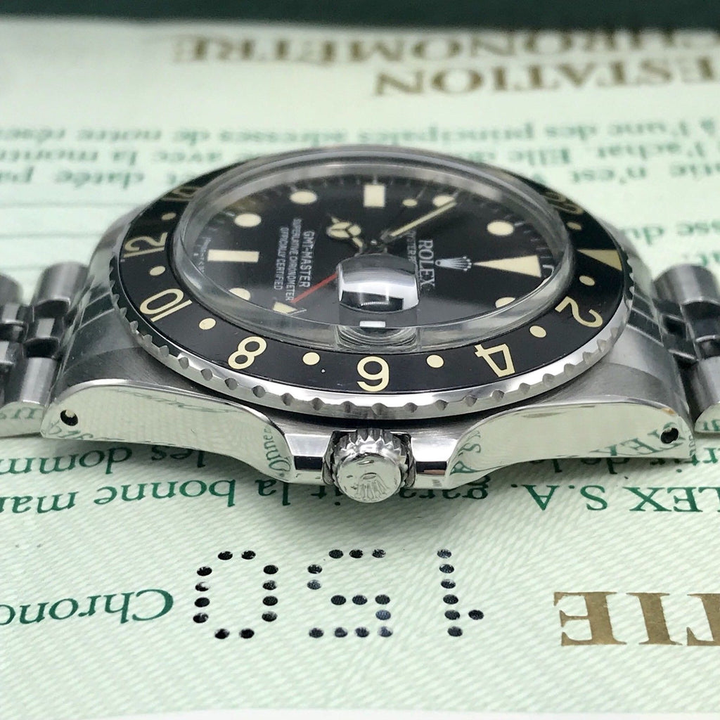 Vintage Rolex GMT Master 16750 Original Dial & Hands Full Set 1984 Faded Papers