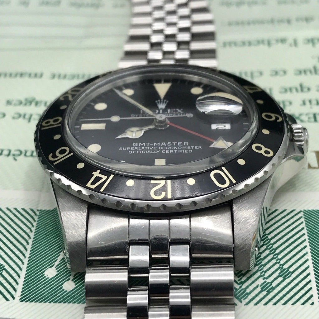 Vintage Rolex GMT Master 16750 Original Dial & Hands Full Set 1984 Faded Papers