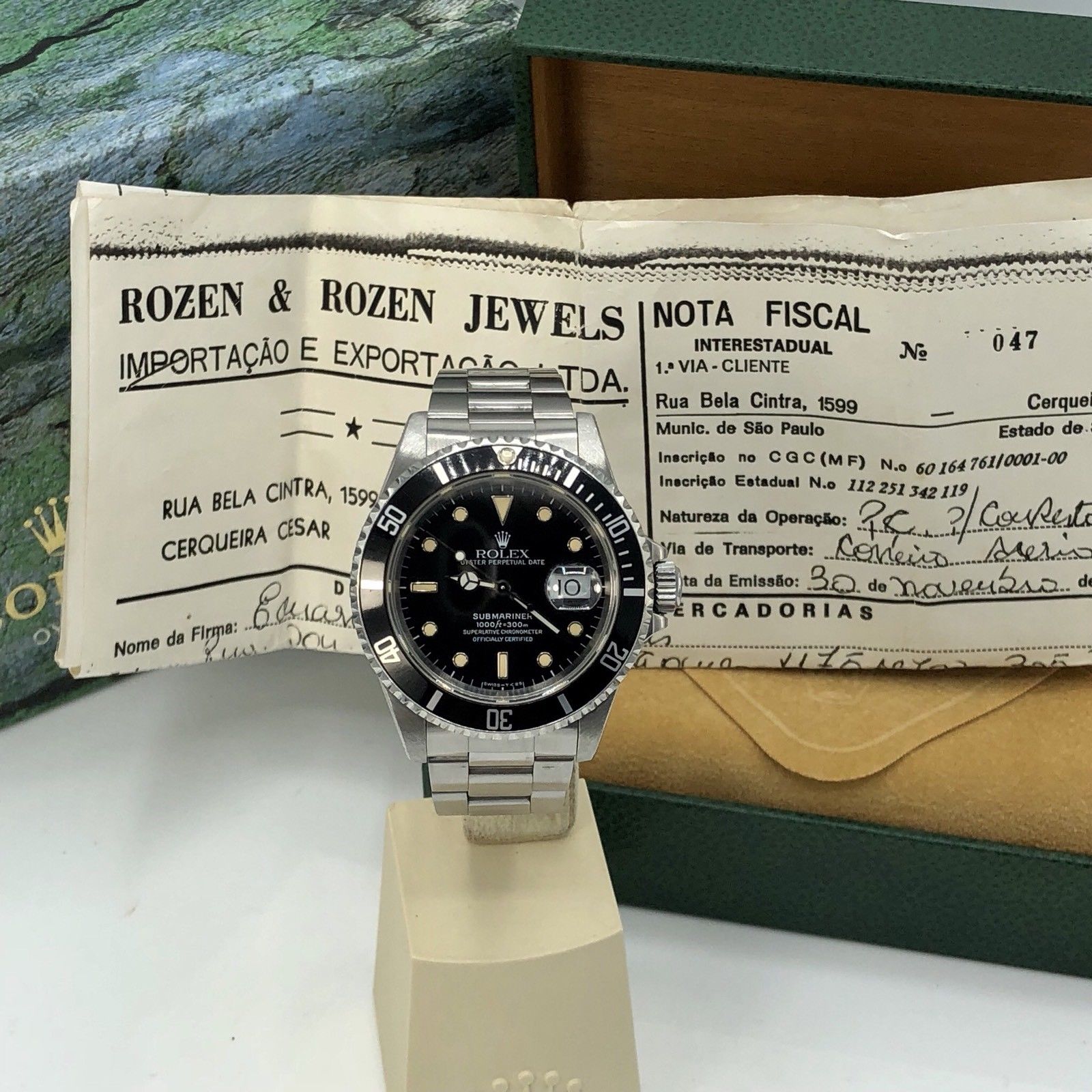 Vintage Rolex Submariner 16610 Patina Dial 1990 with invoice