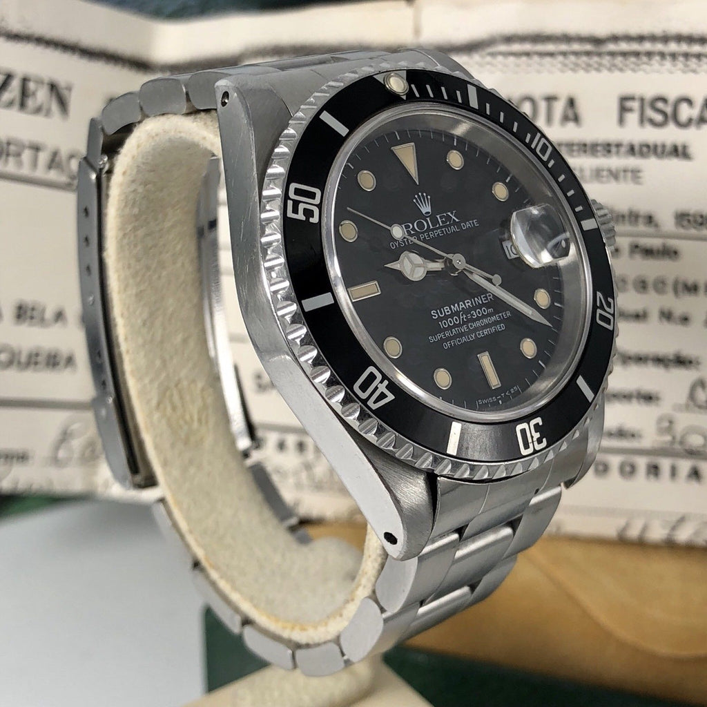 Vintage Rolex Submariner 16610 Patina Dial 1990 with invoice