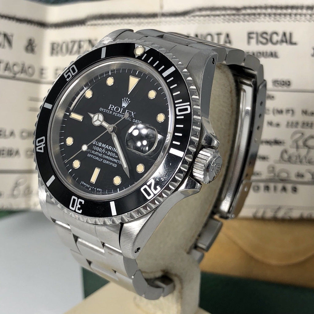 Vintage Rolex Submariner 16610 Patina Dial 1990 with invoice