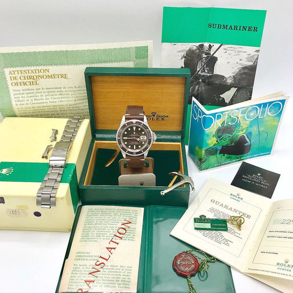 Rolex Submariner 1680 Red Meter First Tropical fullset box & Paper