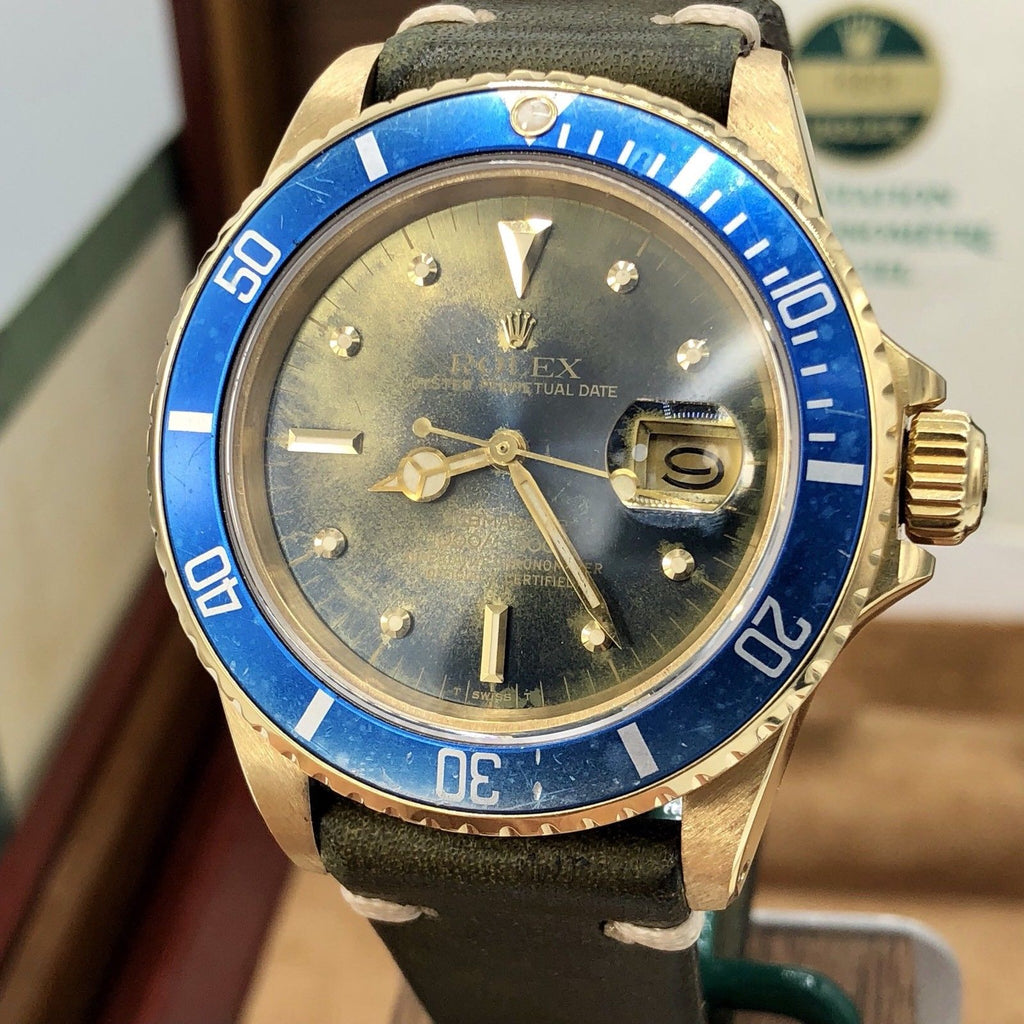 Vintage Rolex Submariner 16808 Amazing Tropical Full Set Punch Papers Box 1984