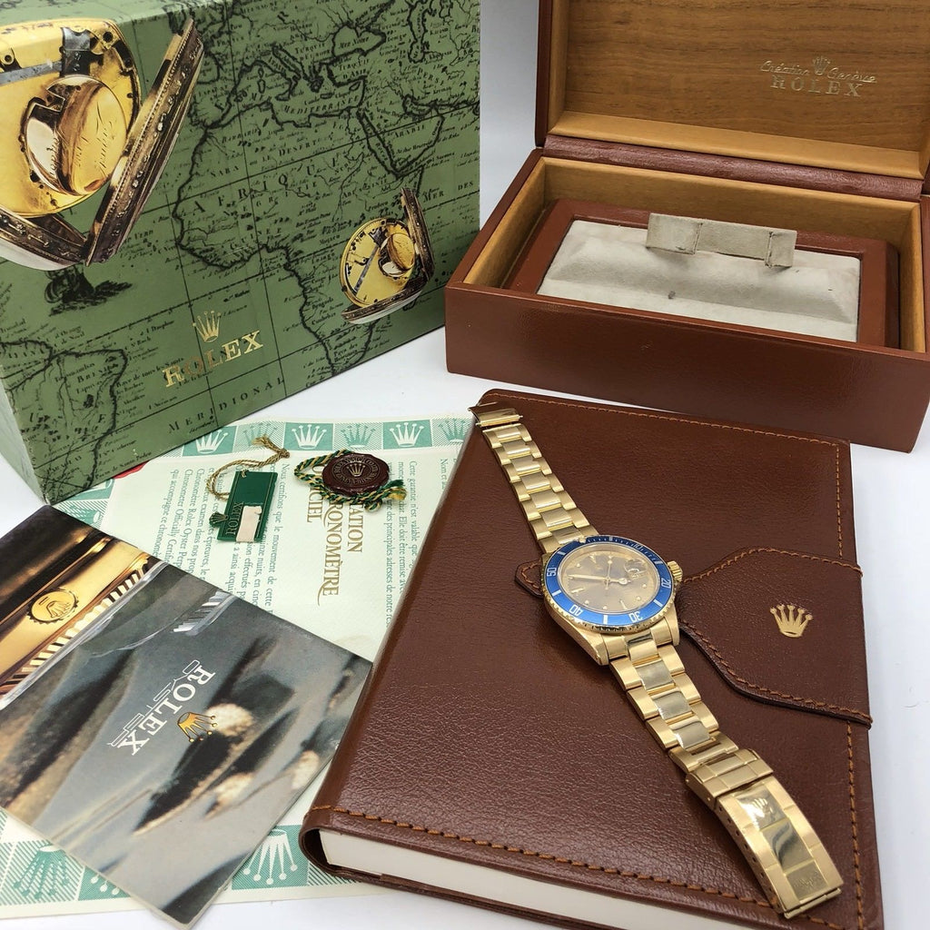 Vintage Rolex Submariner 16808 Full Tropical Dial Full Set Papers Box 1984