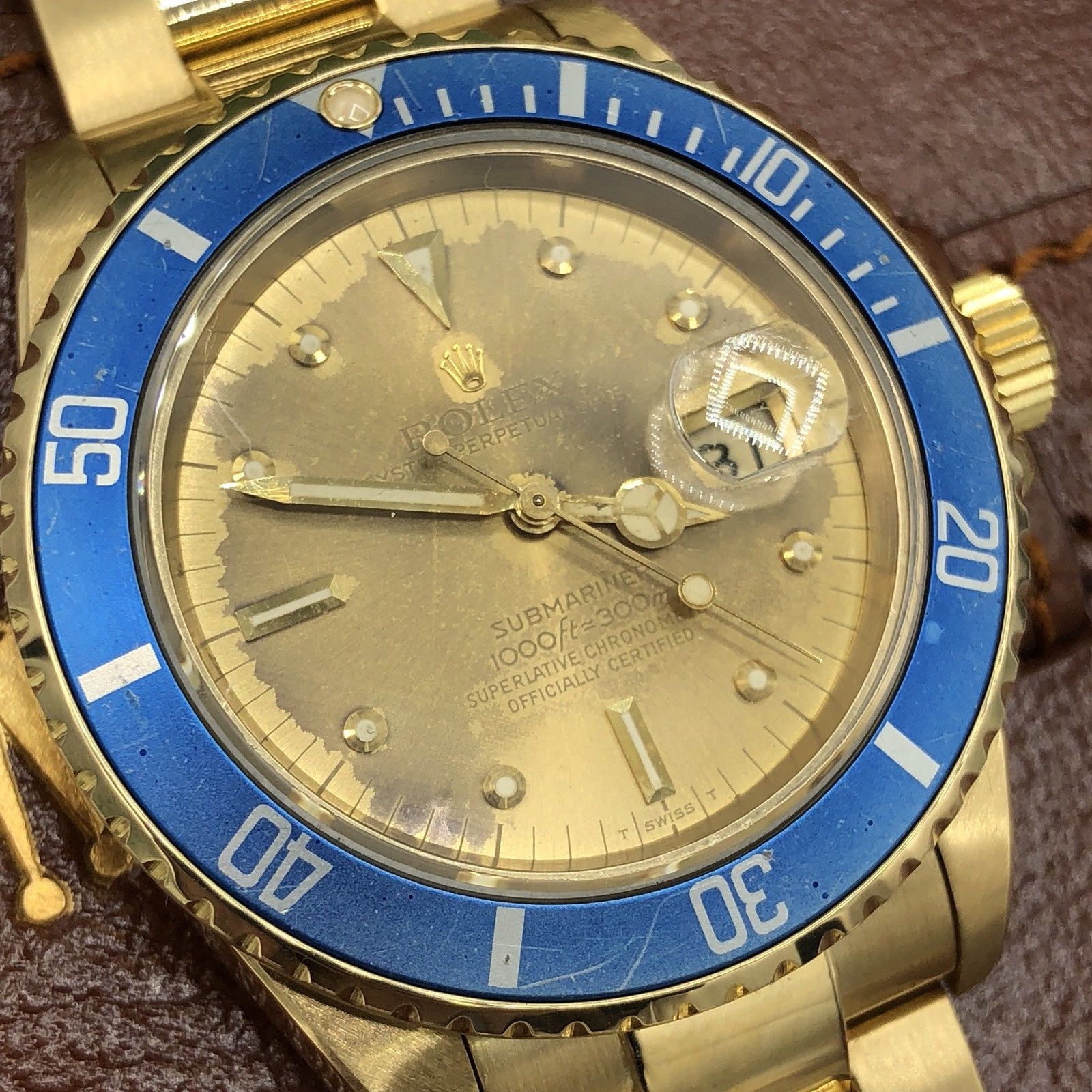 Vintage Rolex Submariner 16808 Full Tropical Dial Full Set Papers Box 1984