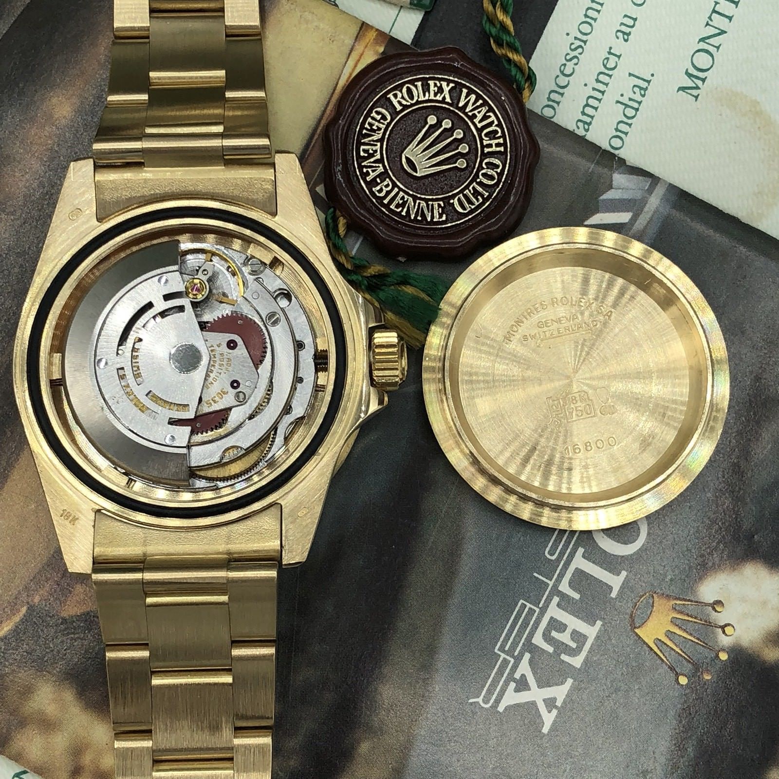 Vintage Rolex Submariner 16808 Full Tropical Dial Full Set Papers Box 1984