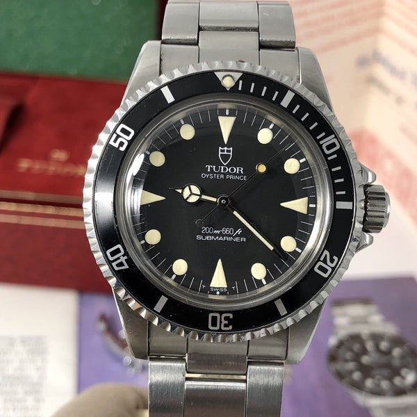 Vintage Rolex Tudor 94010 Submariner Matte dial Unpolished 1988 box & Papers