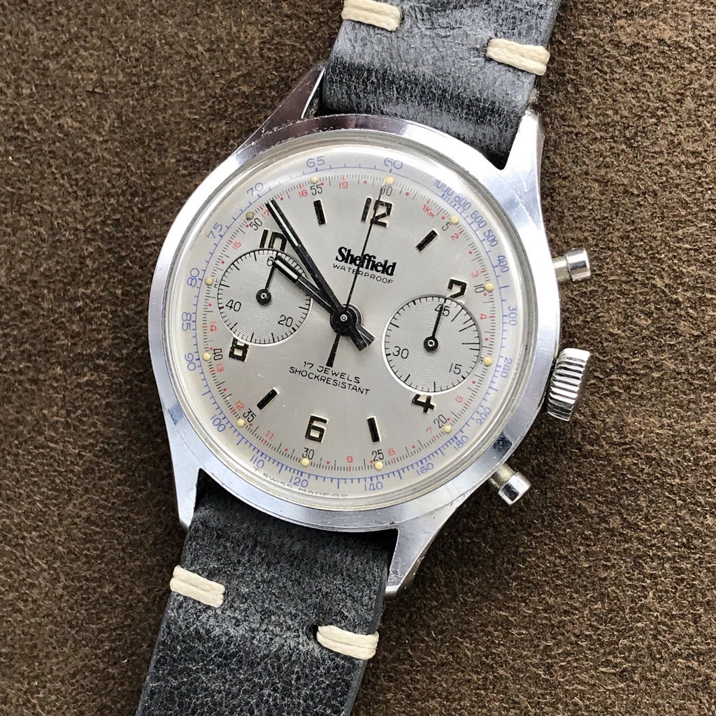 Vintage Sheffield 351-210 Chronograph Venus 210 Manual Wind Watch