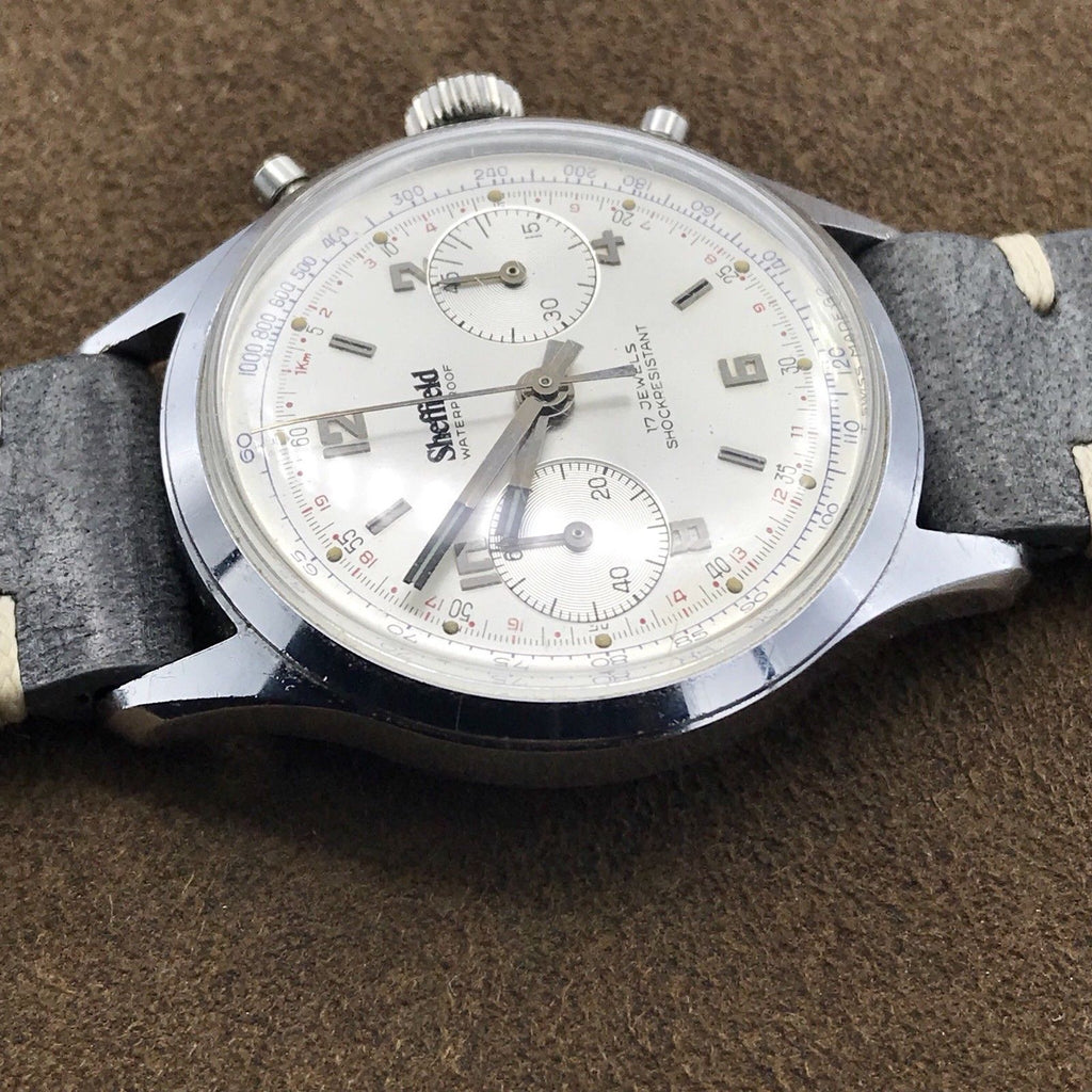 Vintage Sheffield 351-210 Chronograph Venus 210 Manual Wind Watch