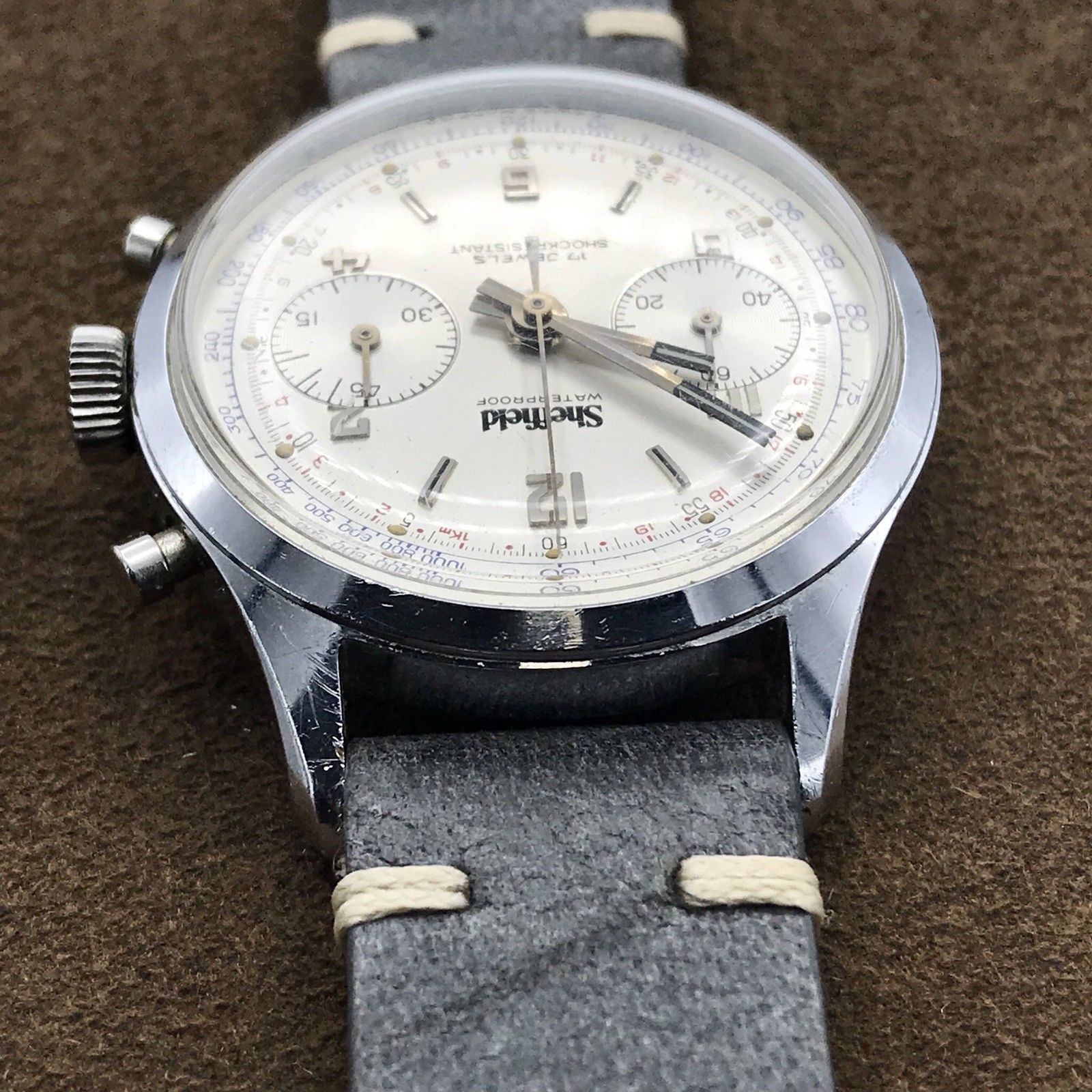Vintage Sheffield 351-210 Chronograph Venus 210 Manual Wind Watch