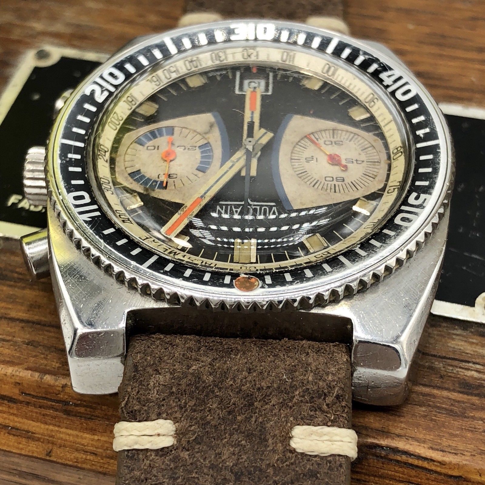 Vintage Vulcain 2622 Chronograph Valjoux 7734 Manual wind large