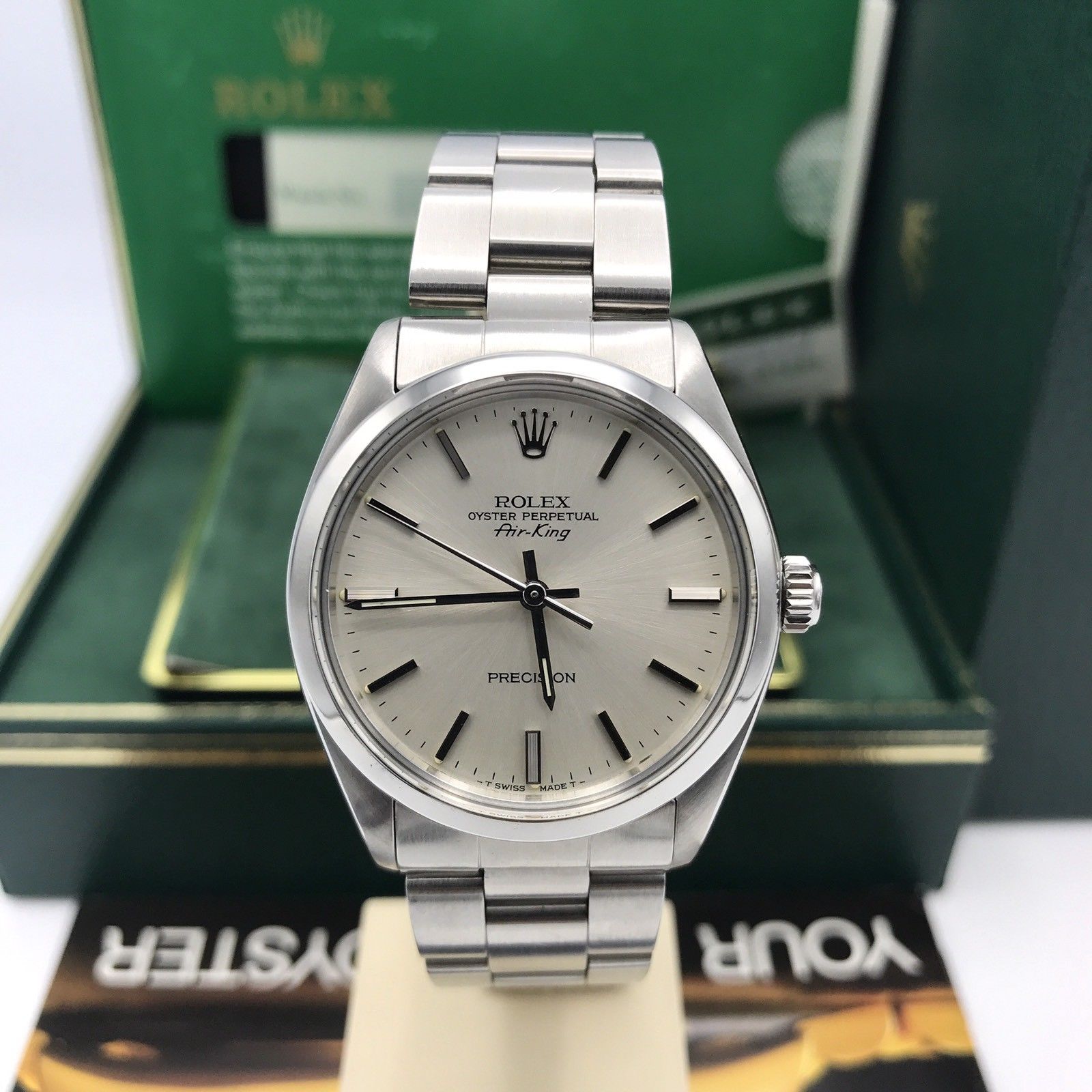 Vintage Rolex AirKing 5500 Original Dial & Hands Full Set 1986 With Papers