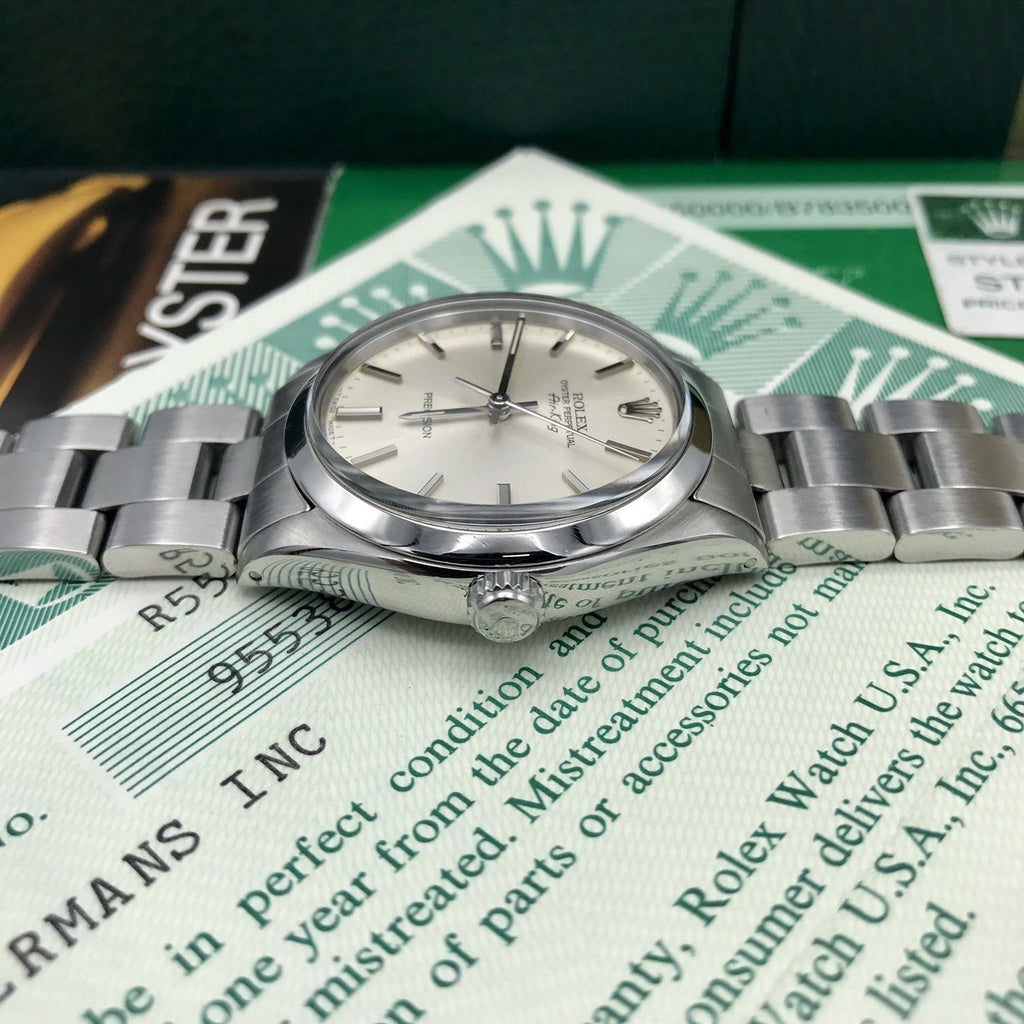 Vintage Rolex AirKing 5500 Original Dial & Hands Full Set 1986 With Papers