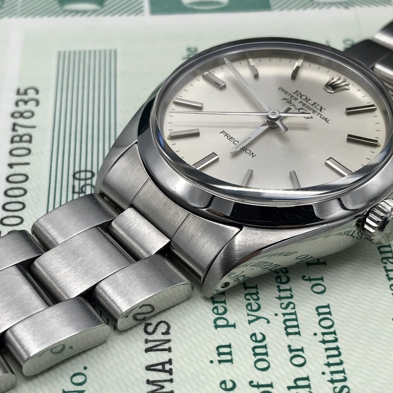 Vintage Rolex AirKing 5500 Original Dial & Hands Full Set 1986 With Papers