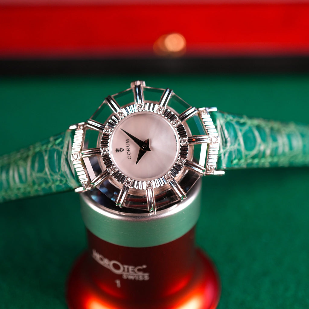 Corum Princess Limelight 24.787.69 18k White Gold Diamond Crystal MOP Dial