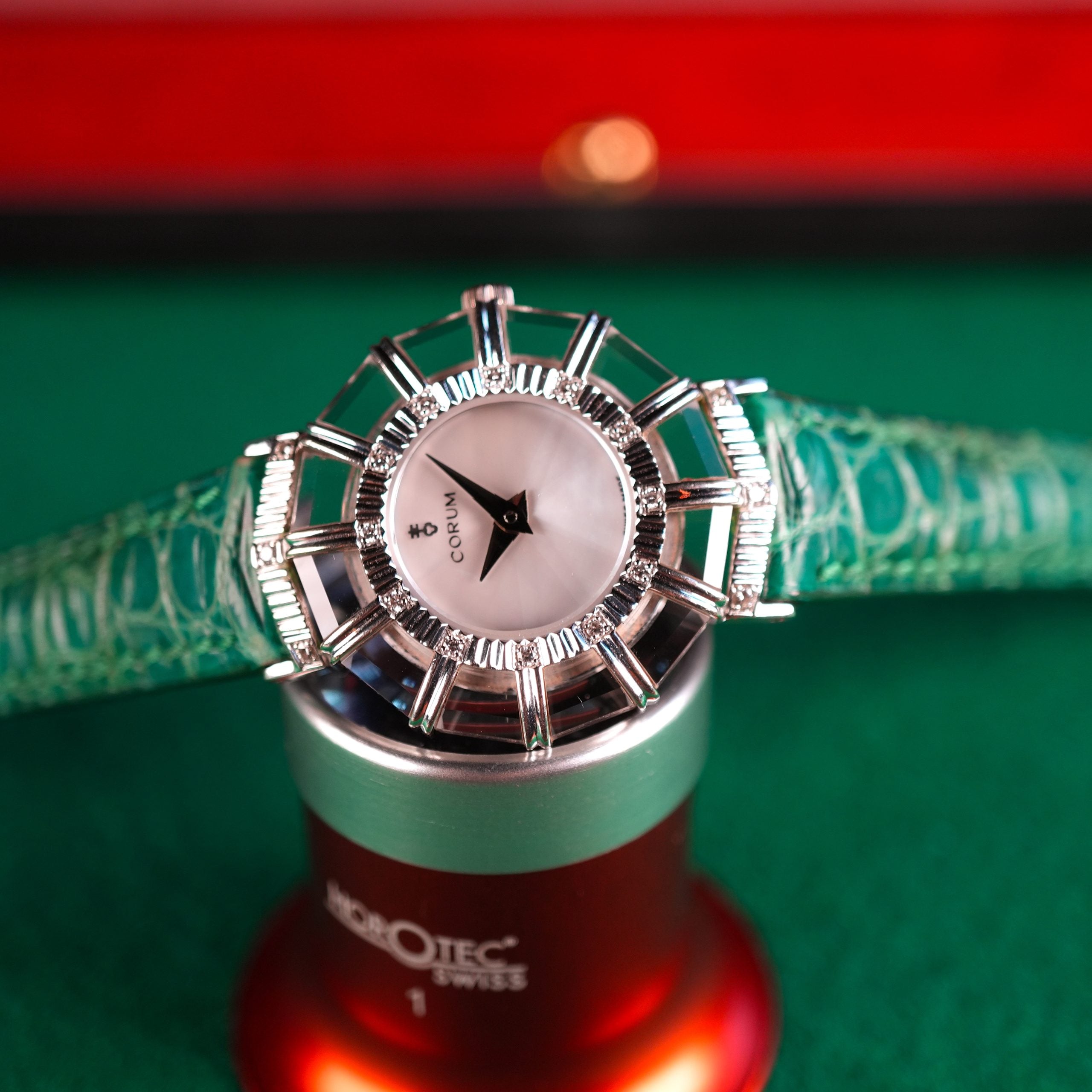 Corum Princess Limelight 24.787.69 18k White Gold Diamond Crystal MOP Dial