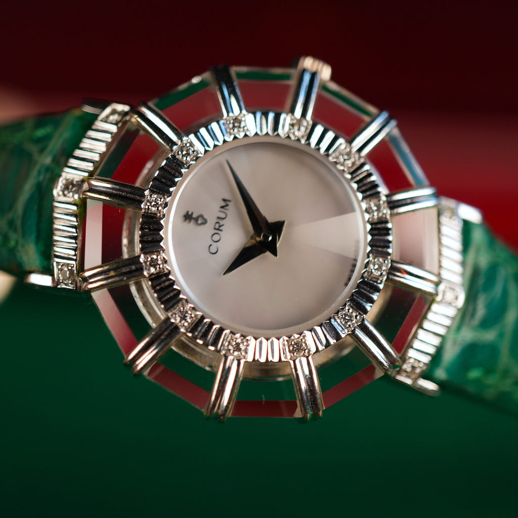 Corum Princess Limelight 24.787.69 18k White Gold Diamond Crystal MOP Dial