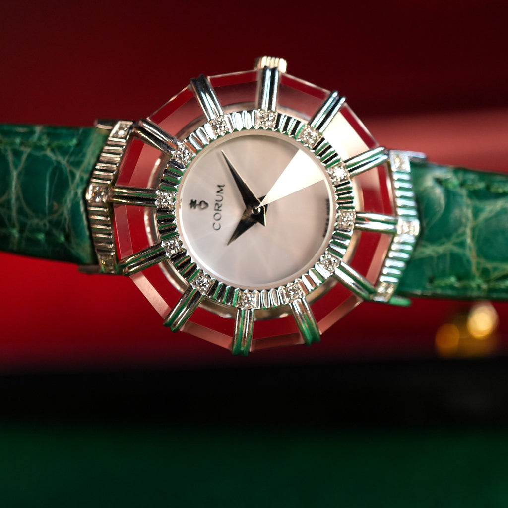 Corum Princess Limelight 24.787.69 18k White Gold Diamond Crystal MOP Dial
