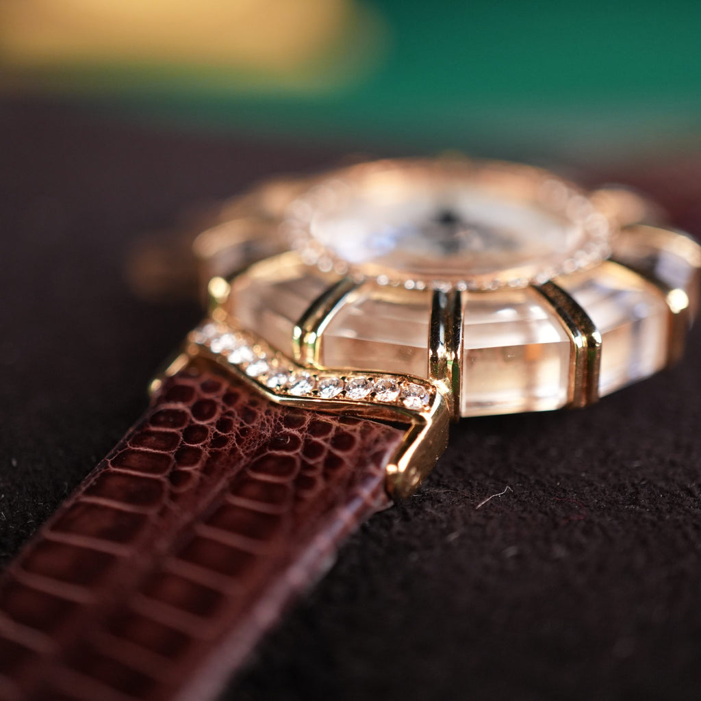 Corum Princess Limelight 24.787.65 18k Yellow Gold Diamond Crystal MOP Dial
