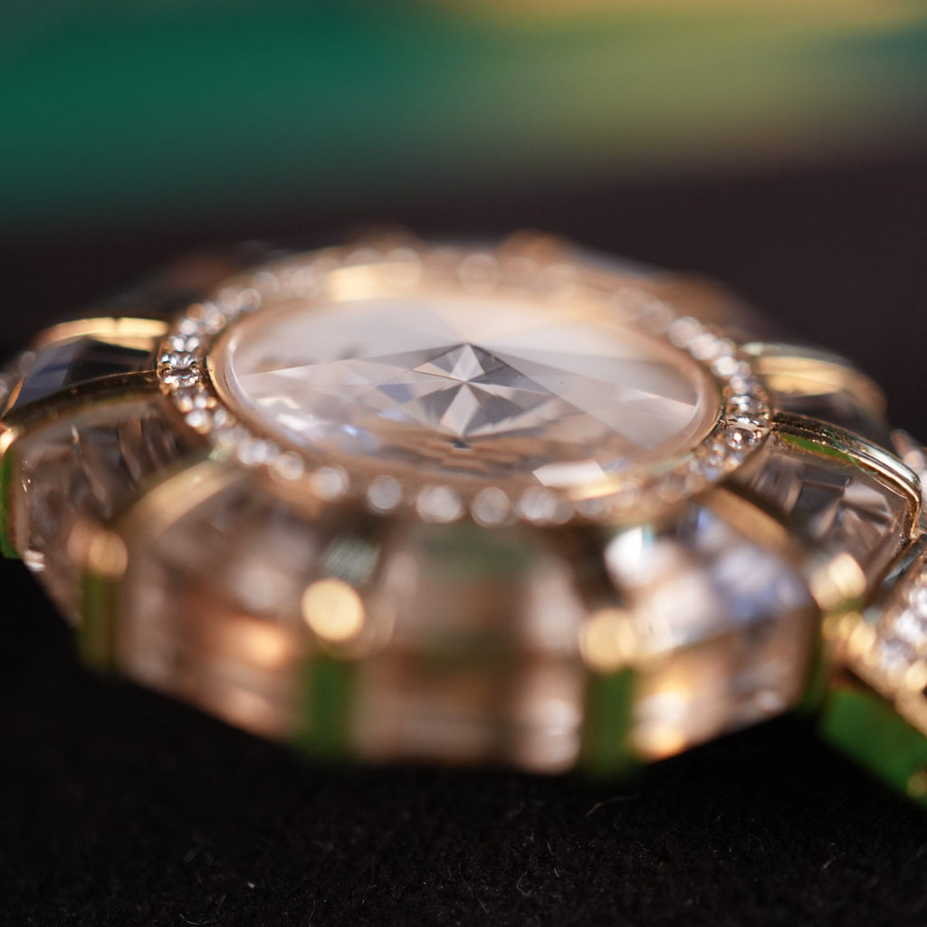 Corum Princess Limelight 24.787.65 18k Yellow Gold Diamond Crystal MOP Dial