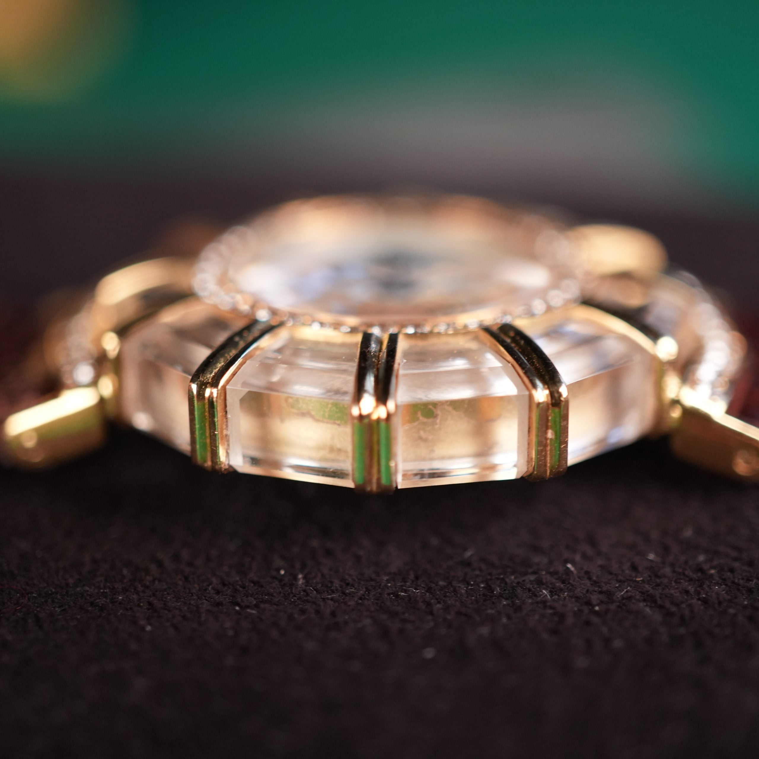 Corum Princess Limelight 24.787.65 18k Yellow Gold Diamond Crystal MOP Dial