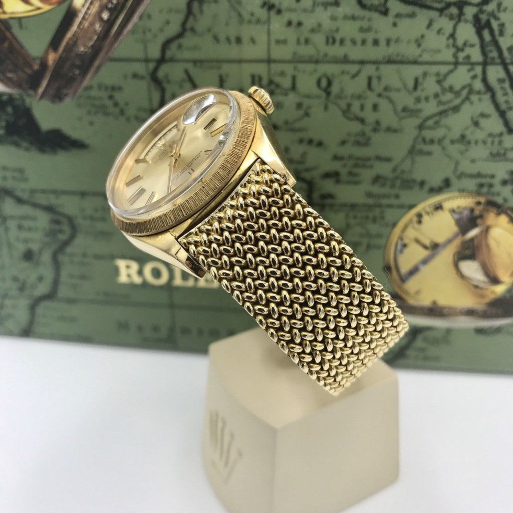 Vintage Rolex Day Date 1807 Solid 18k Gold Factory Dial Unique 18k Bracelet