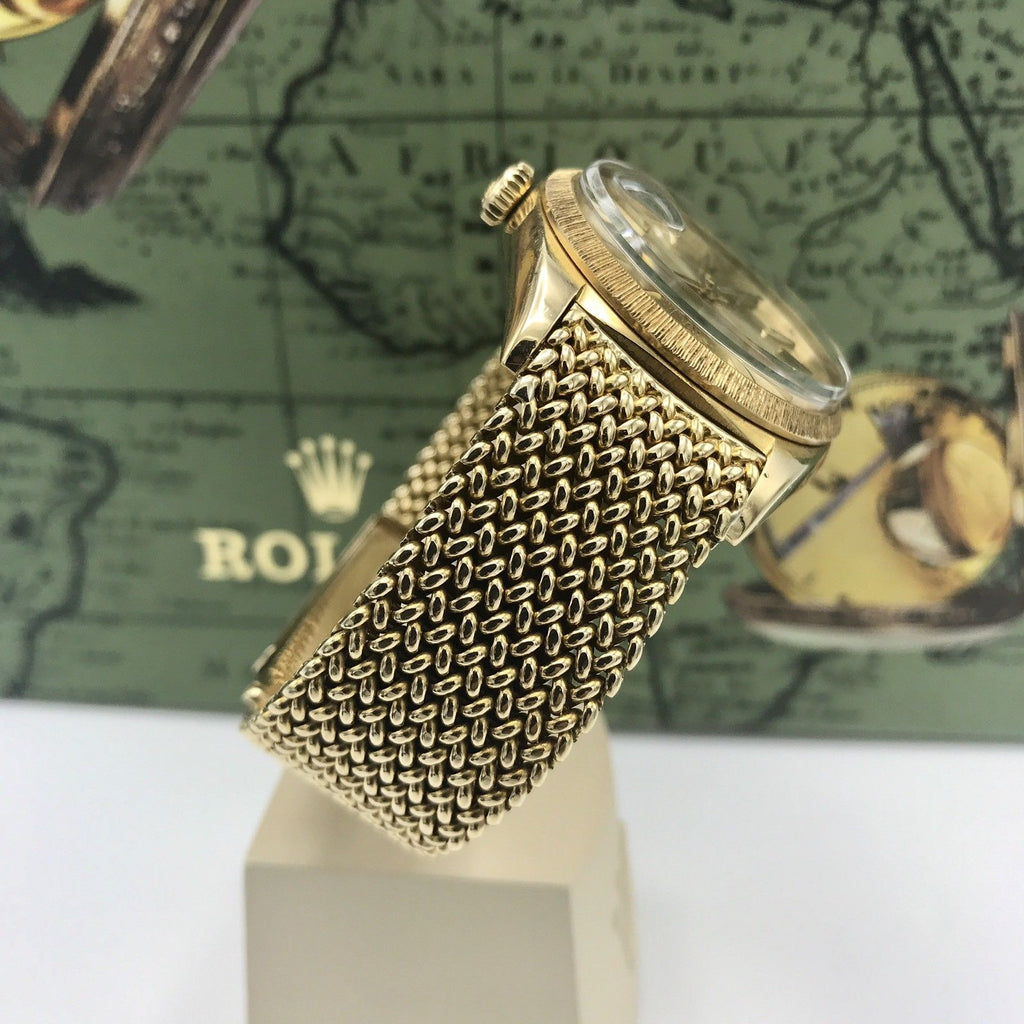 Vintage Rolex Day Date 1807 Solid 18k Gold Factory Dial Unique 18k Bracelet
