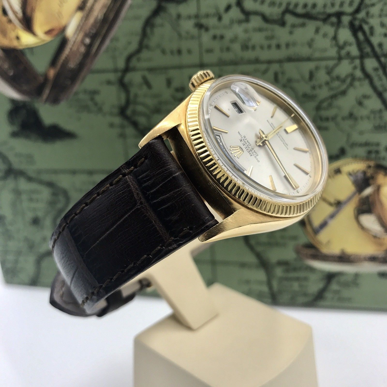 Vintage Rolex Day Date 1803 Solid 18k Gold Factory Dial Sword Hands