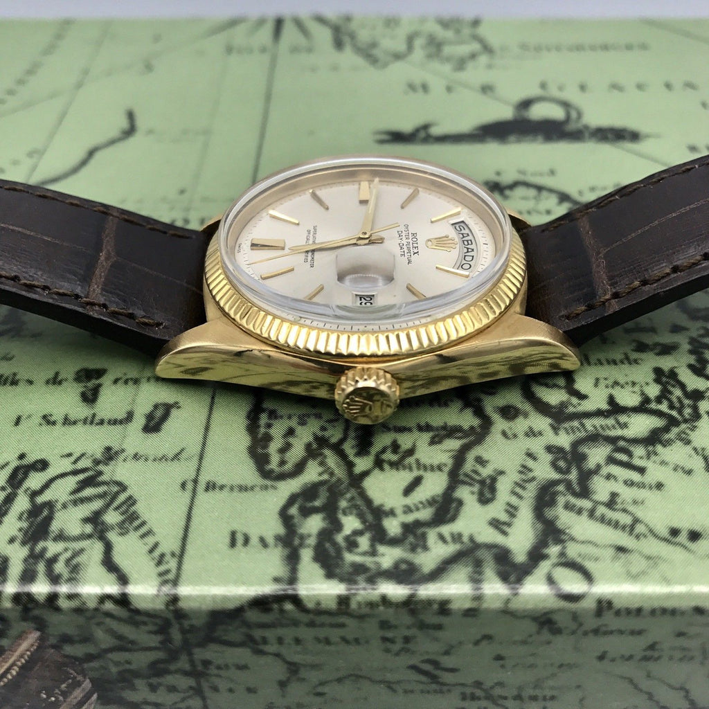 Vintage Rolex Day Date 1803 Solid 18k Gold Factory Dial Sword Hands