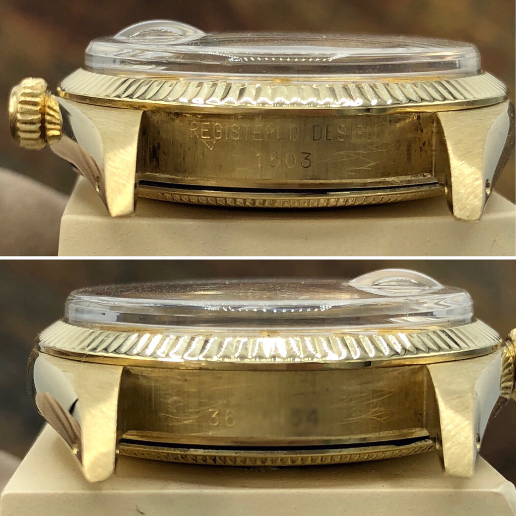Vintage Rolex 1503 Date 14k gold Linen wave Dial 34mm Mint Condition 1974