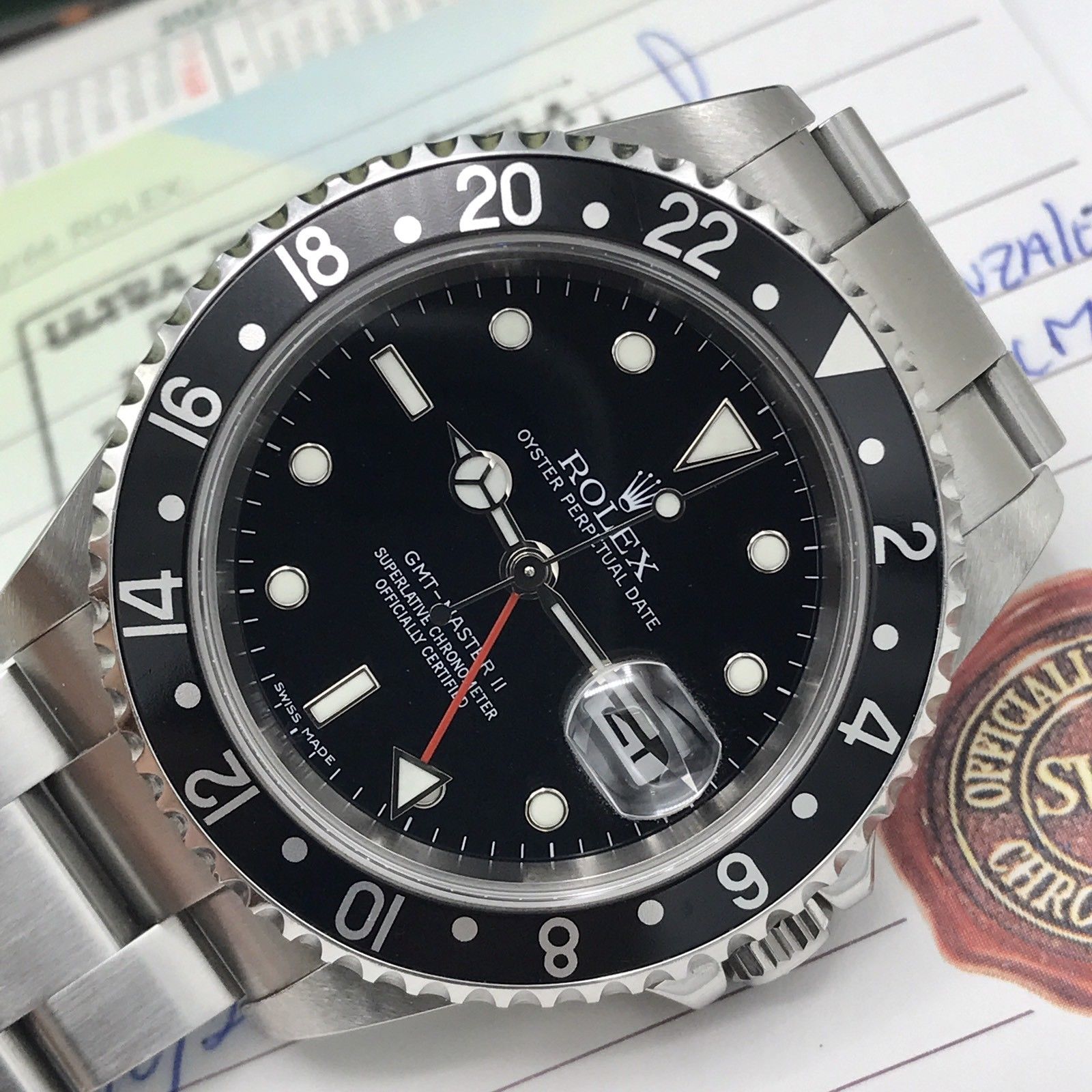 Rolex GMT-Master II 16710 Error Dial Unpolished FULL SET Papers Z Serial 2007