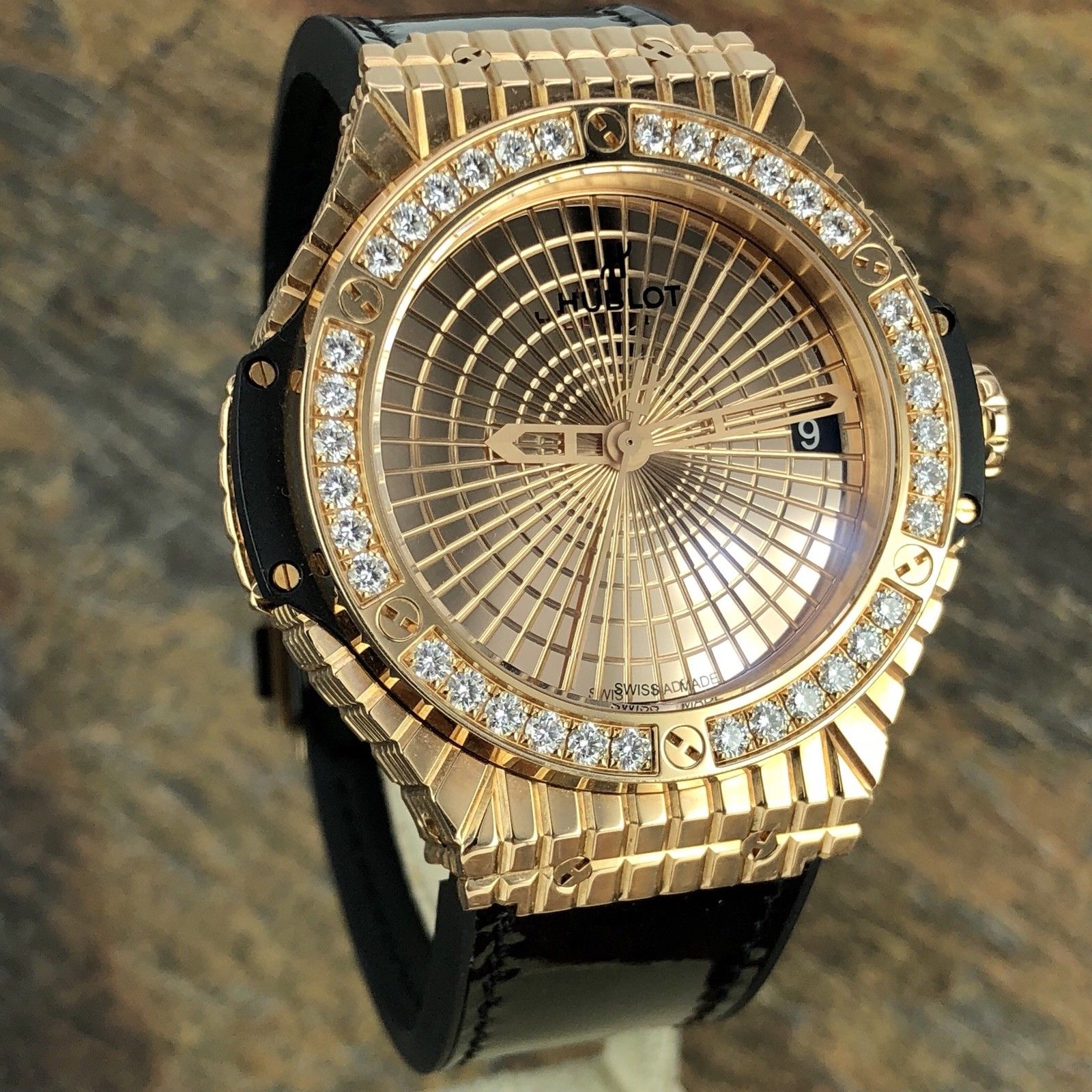 Hublot Big Bang Caviar 41mm Factory Diamond 18k Rose Gold 346.PX.0880.VR.1204