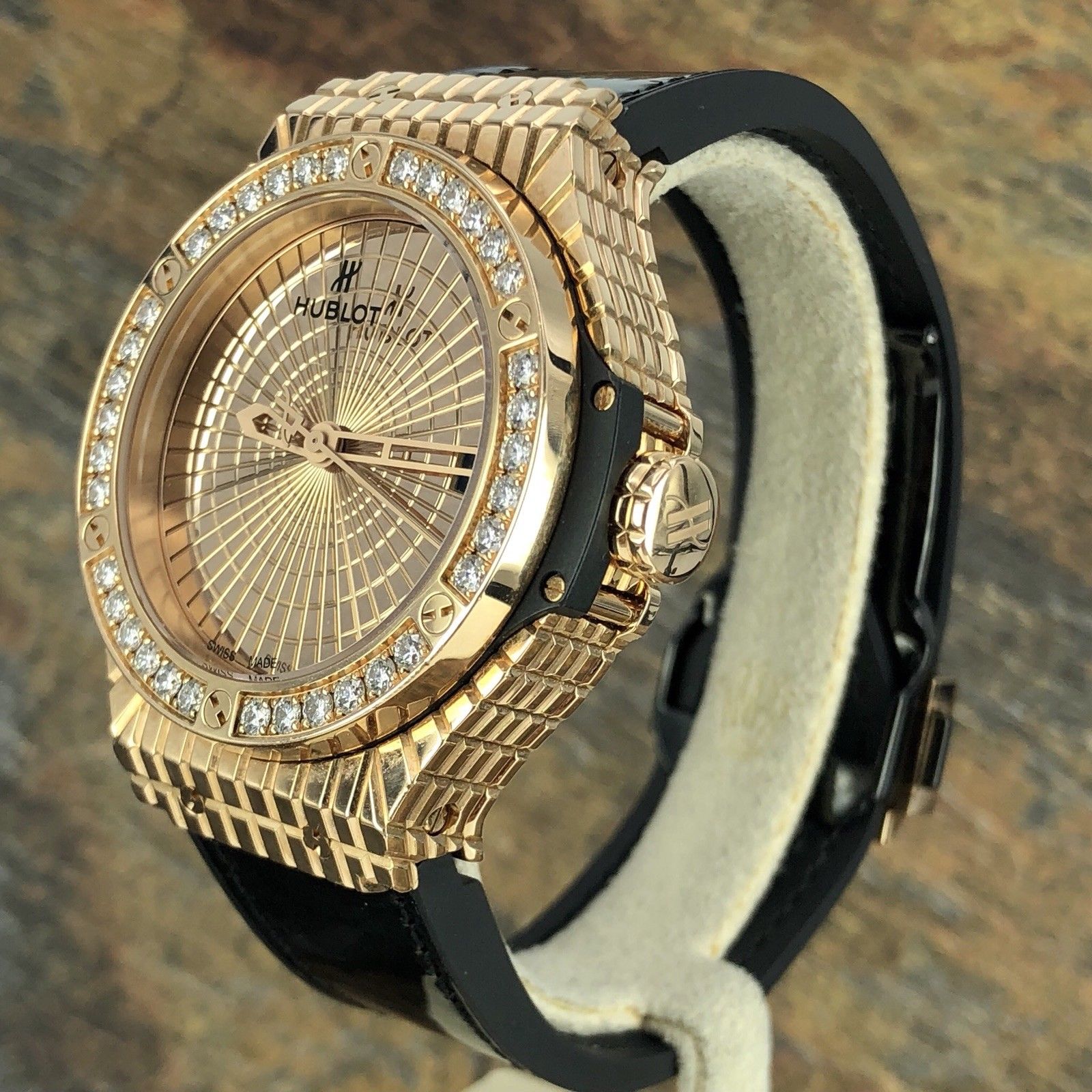 Hublot Big Bang Caviar 41mm Factory Diamond 18k Rose Gold 346.PX.0880.VR.1204