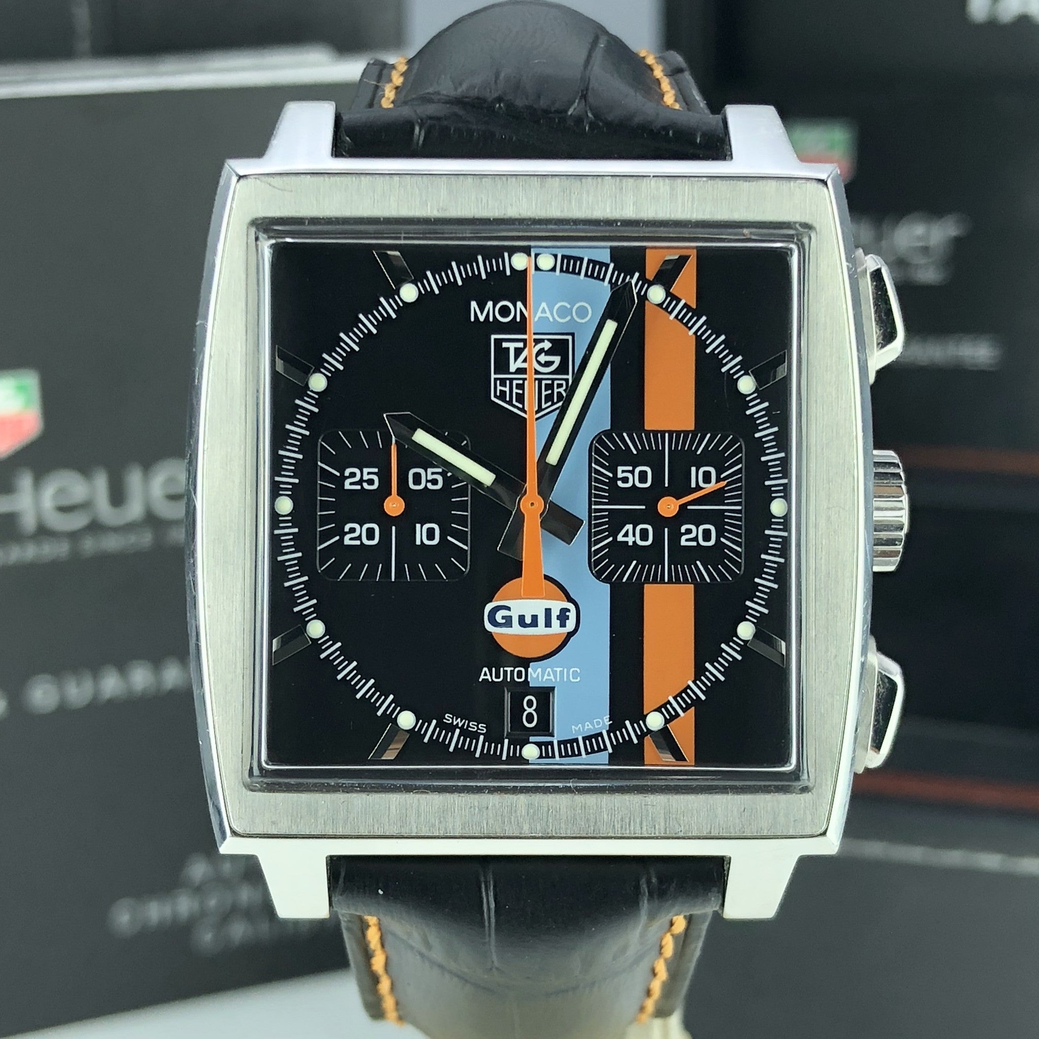 TAG Heuer Monaco Gulf Limited Edition Chronograph CW211A Box & Papers