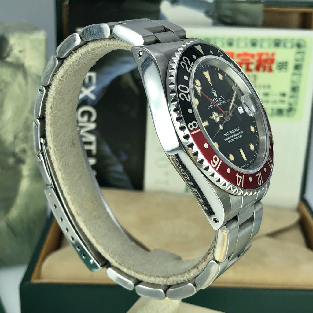 1988 Vintage Rolex GMT Master II 16760 Fat Lady Unpolished Full Set Box & Papers